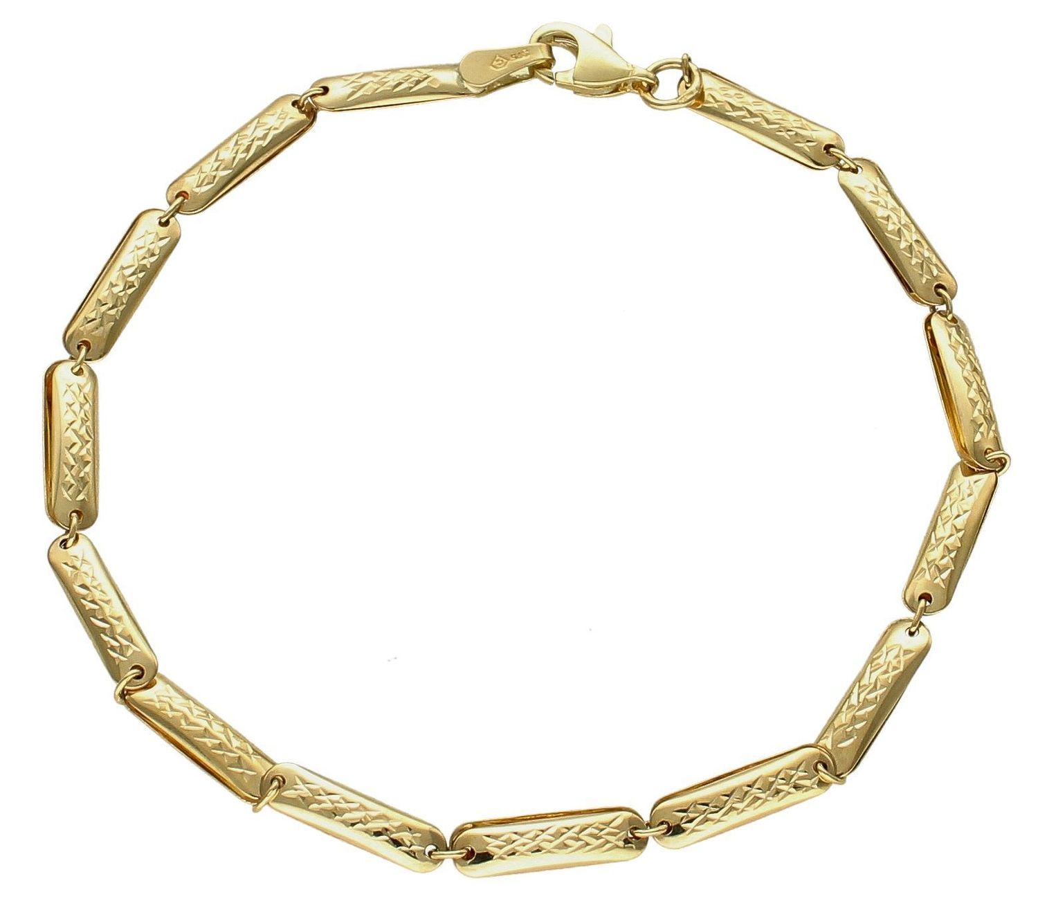 Złota bransoletka damska 375 grawerowane ogniwka BR 6704 375. Bransoletka damska złota. Złota bransoletka damska. Bransoletka damska próby 375. Złota elegancka bransoletka idealna na prezent dla kobiety..jpg